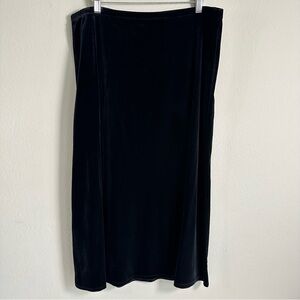 Notations Black Velvet Skirt XL Stretch Evening Formal Holiday Party‎ Goth Witch